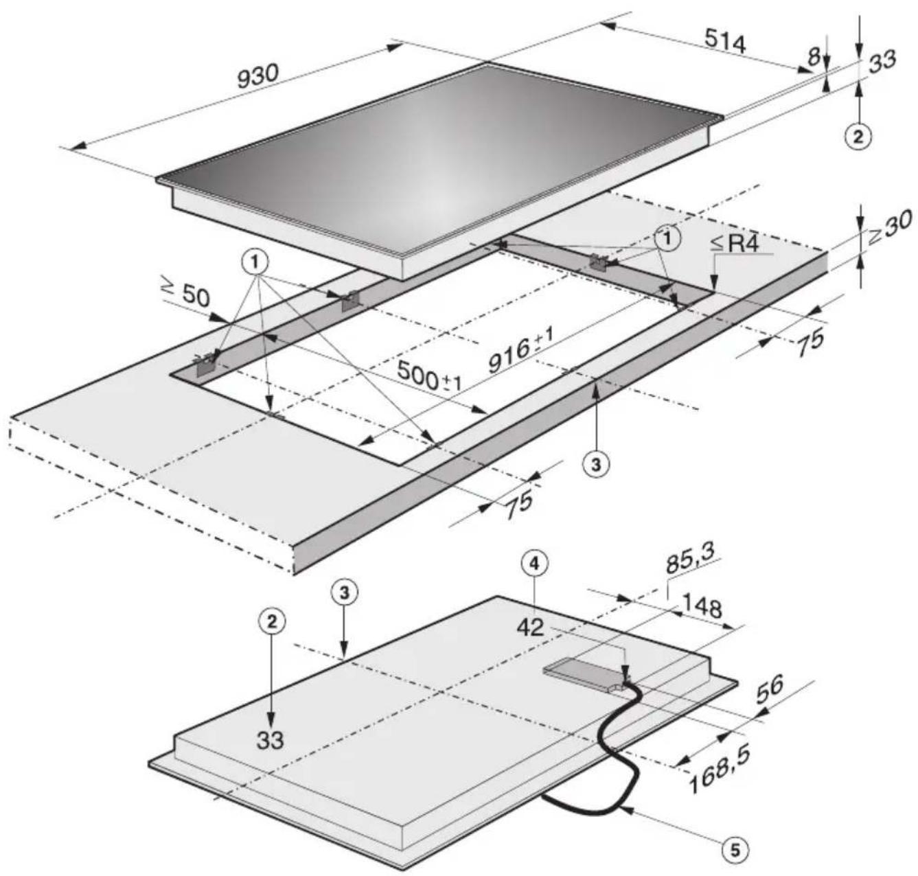 MIELE KM 5673 - Einbaumaße - 3