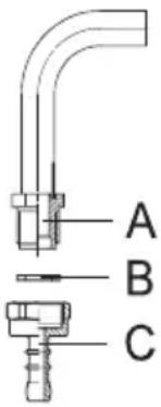 GORENJE K637E10 - Anschluss mit einem flexiblen Rohr - 1