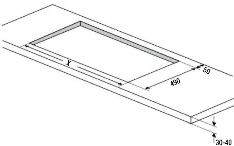 ORANIER GKM 2476 - Einbaumaße - 1