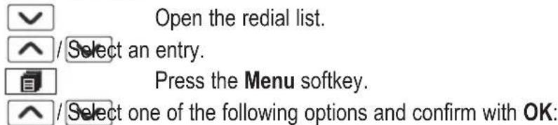 AUDIOLINE Polo 382 - Editing the redial list - 1