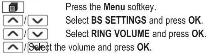AUDIOLINE Polo 382 - Setting the ringer volume for the base station - 1