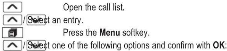 AUDIOLINE Polo 300 - Editing the call list - 1