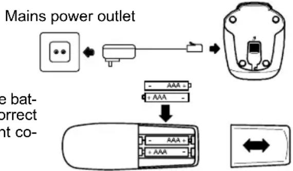 AUDIOLINE Oslo 502 - Inserting the batteries - 1