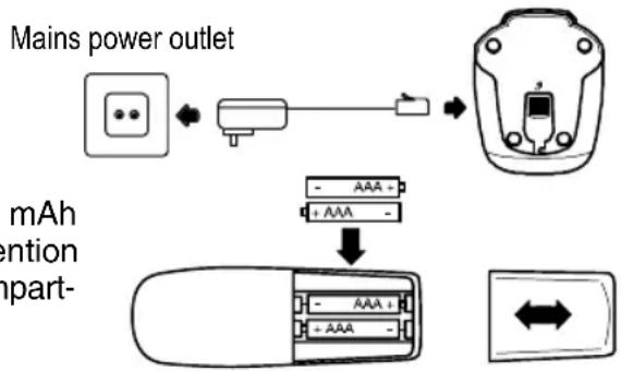 AUDIOLINE Oslo 102 - Inserting the batteries - 2