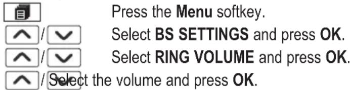 AUDIOLINE Polo 383 - Setting the ringer volume for the base station - 1