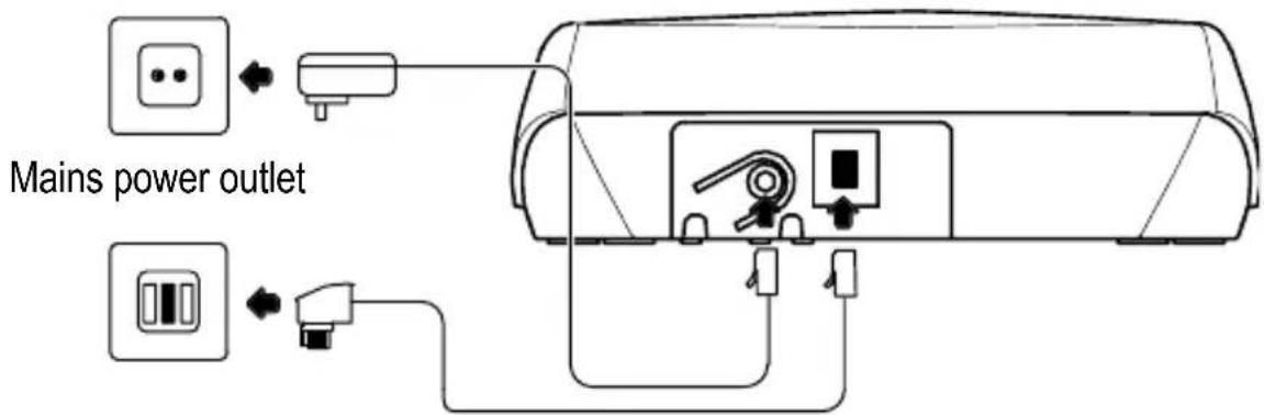 AUDIOLINE Euro 380 - Connecting the base station - 2
