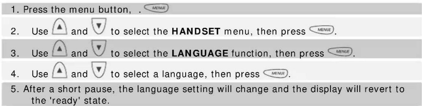 AUDIOLINE DECT 5500 plus - Setting the display language - 1