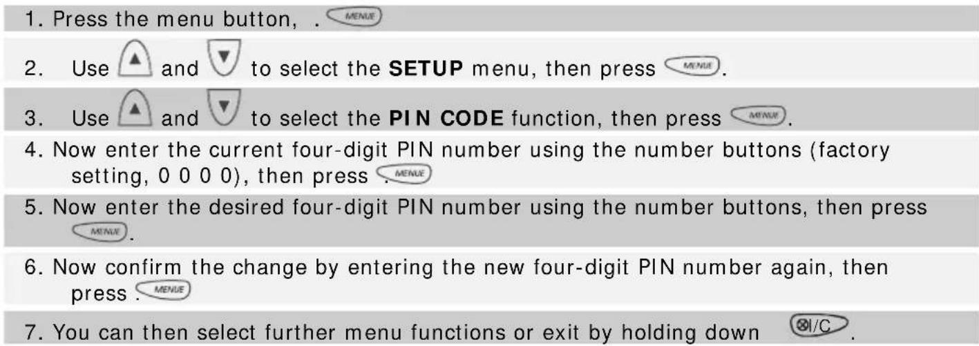 AUDIOLINE DECT 5500 plus - Changing your PIN number - 1