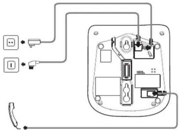 AUDIOLINE Bullet 203 Combo - Connecting the desktop telephone - 1