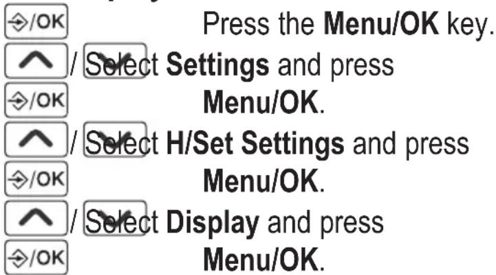 AUDIOLINE BigTel 128 DECT CAP - Setting the Display - 1