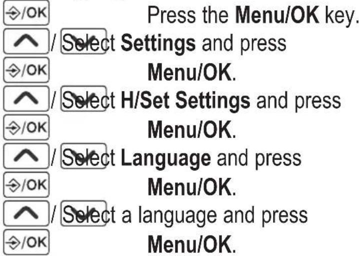 AUDIOLINE BigTel 128 DECT CAP - Setting the language - 1