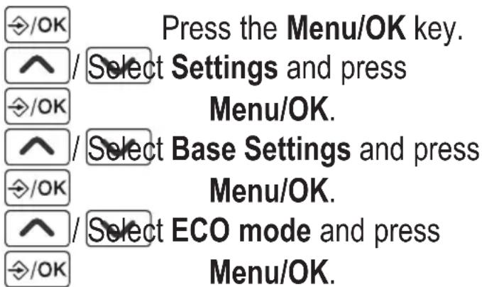 AUDIOLINE BigTel 128 DECT CAP - Setting ECO mode - 1