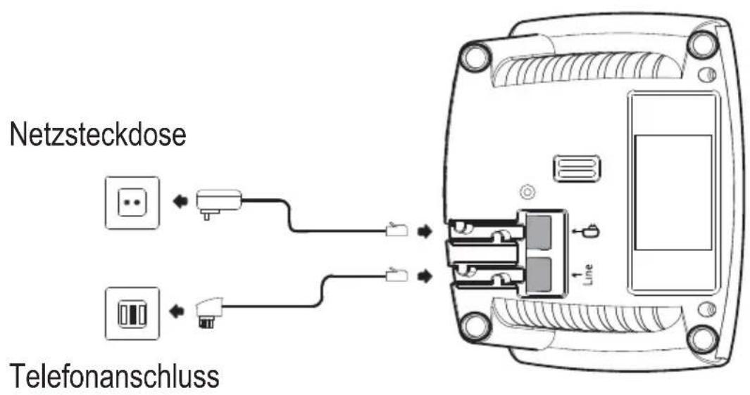 AUDIOLINE BigTel 128 DECT CAP - Basisstation anschließen - 1