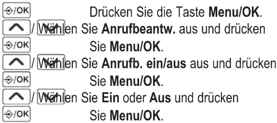 AUDIOLINE BigTel 128 DECT CAP - Anrufbeantworter ein- / ausschalten mit dem Mobilteil - 1