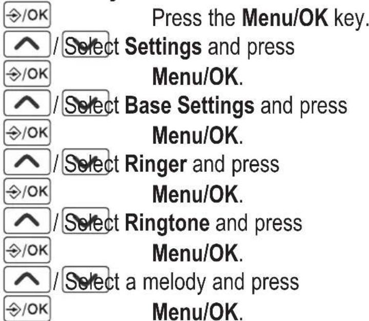 AUDIOLINE BigTel 118 - Setting the melody for the base station - 1