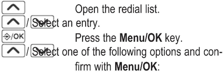 AUDIOLINE BigTel 118 - Editing the redial list - 1