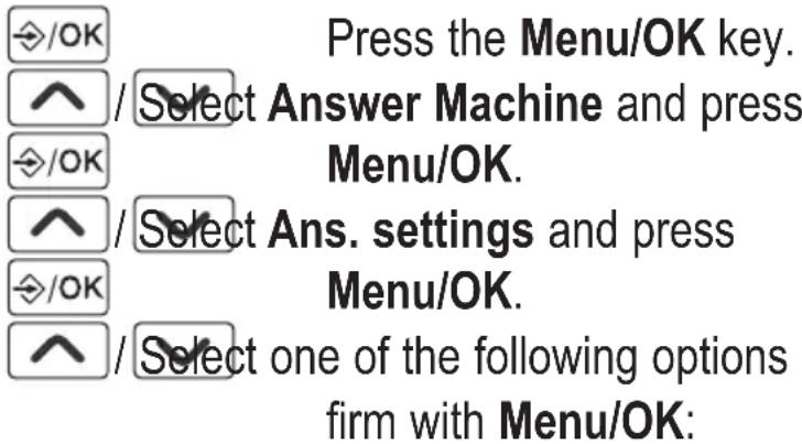 AUDIOLINE BigTel 118 - Setting the answering machine - 1