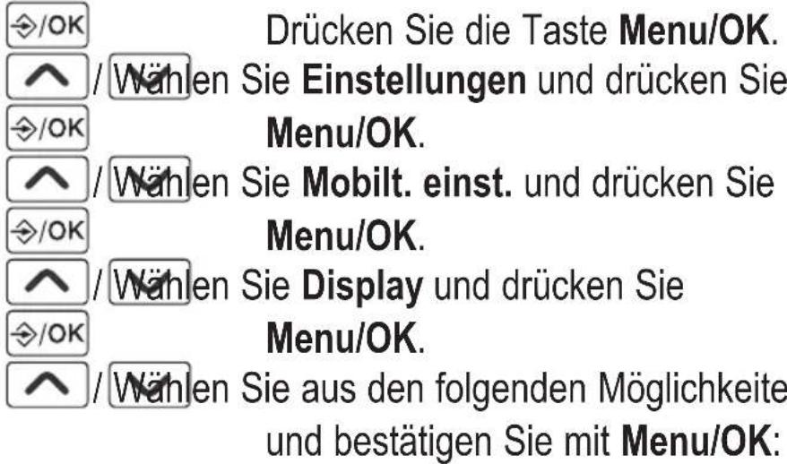 AUDIOLINE BigTel 118 - Display einstellen - 1