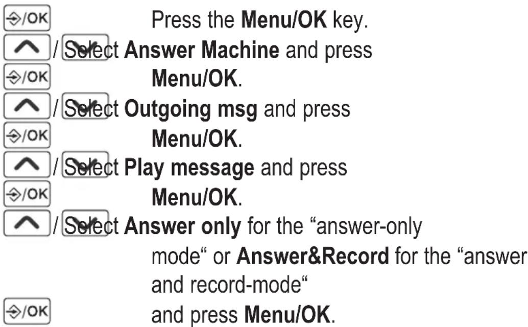 AUDIOLINE BigTel 118 - Playback outgoing message - 1