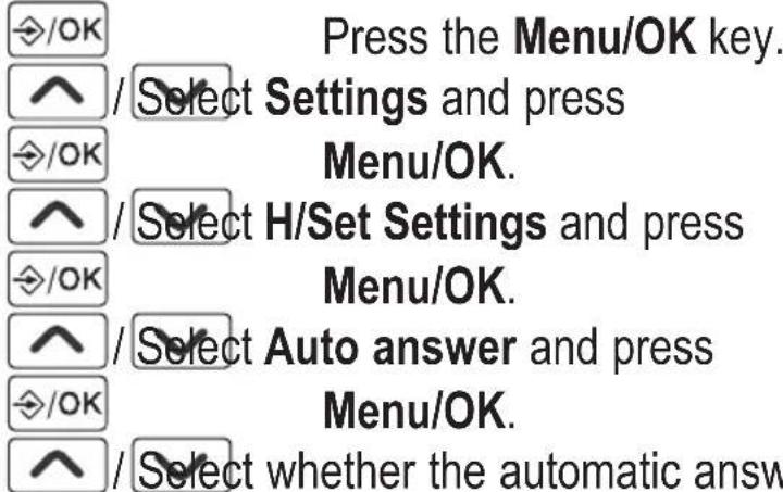 AUDIOLINE BigTel 110 - Setting Auto Answer - 1