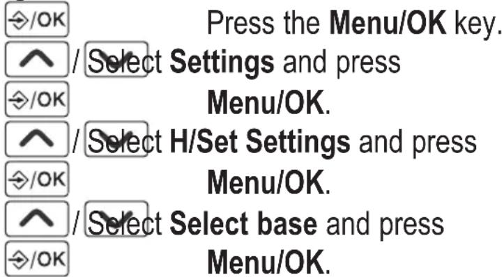 AUDIOLINE BigTel 110 - Selecting the base station - 1