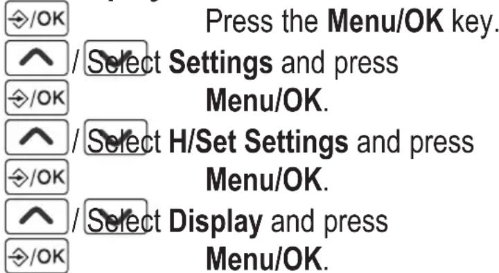 AUDIOLINE BigTel 110 - Setting the Display - 1