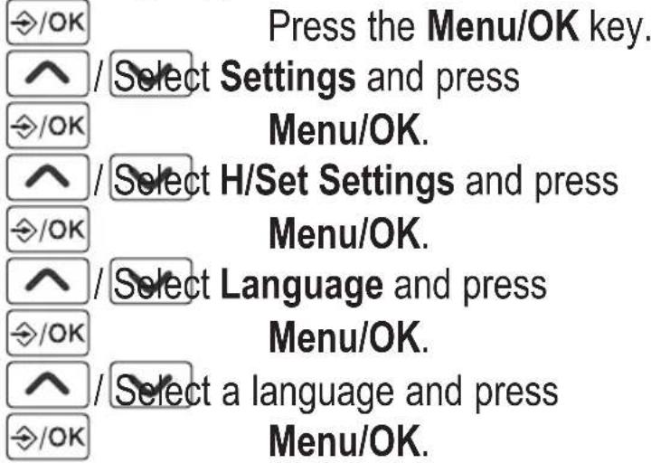 AUDIOLINE BigTel 110 - Setting the language - 1