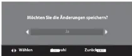 Möchten Sie die Änderungen speichern? Ja Wählen 20 wahl Zurück 30