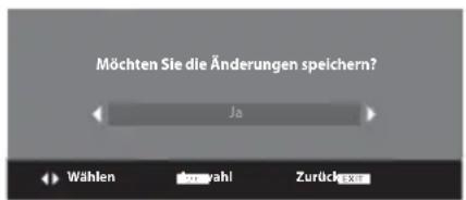 Möchten Sie die Änderungen speichern? Ja Wählen 30-wahl Zurück ex