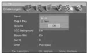 Einstellungen Reset Plug & Play Sprache GSD Designant Blues Bit Set ID VSSR Cancel OK Cancel OK Cancel
