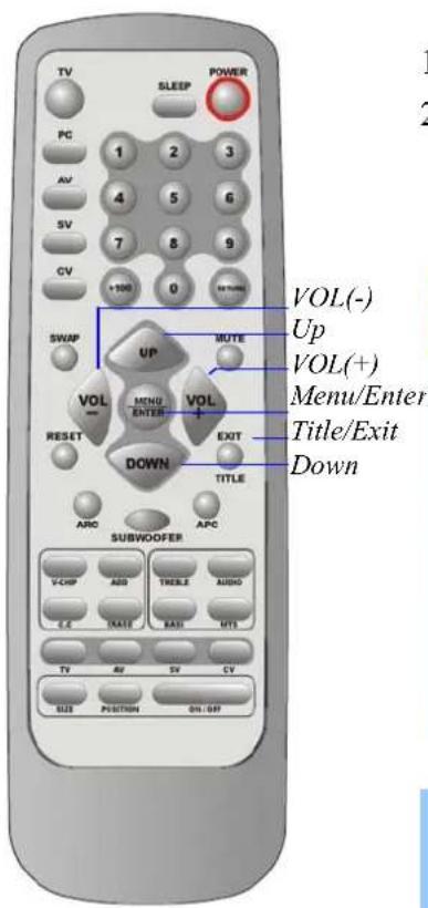 Tatung V22XXPR - Adjustment the TV adjust settings: - 1