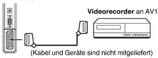 ORION TV32LW7100 - Videorecorder anschließen (z.B. um von DVB-T aufzunehmen) - 1
