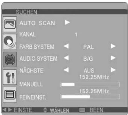 AEG CTV 4848 - Abstimmungs-Menü (SUCHEN) - 1