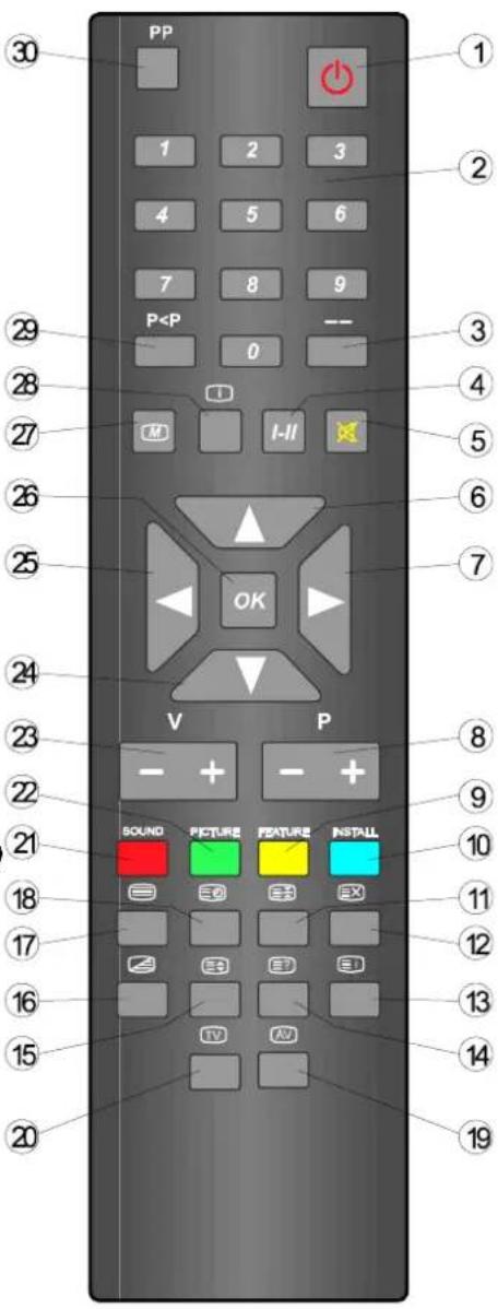 DUAL DTV 3250-1 - Fernbedienungstasten - 1