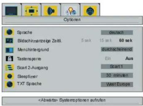 DUAL DPTV 4210 - Optionsmenü - 1