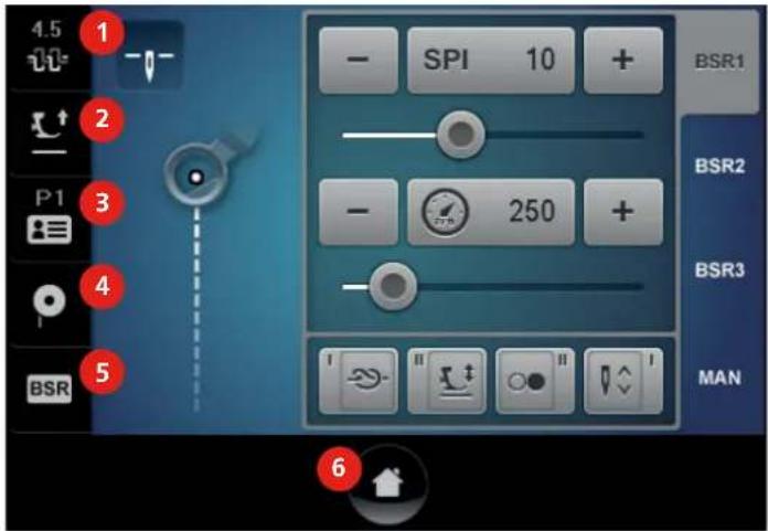 BERNINA Q 24 - Übersicht Nähmenü Q 24 / Q 20 Frame-Version - 1