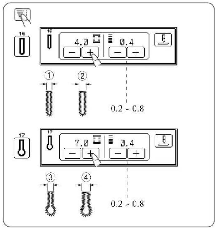 JANOME Harmony 8100 - • To Alter Buttonhole Stitch Width and Density - 3