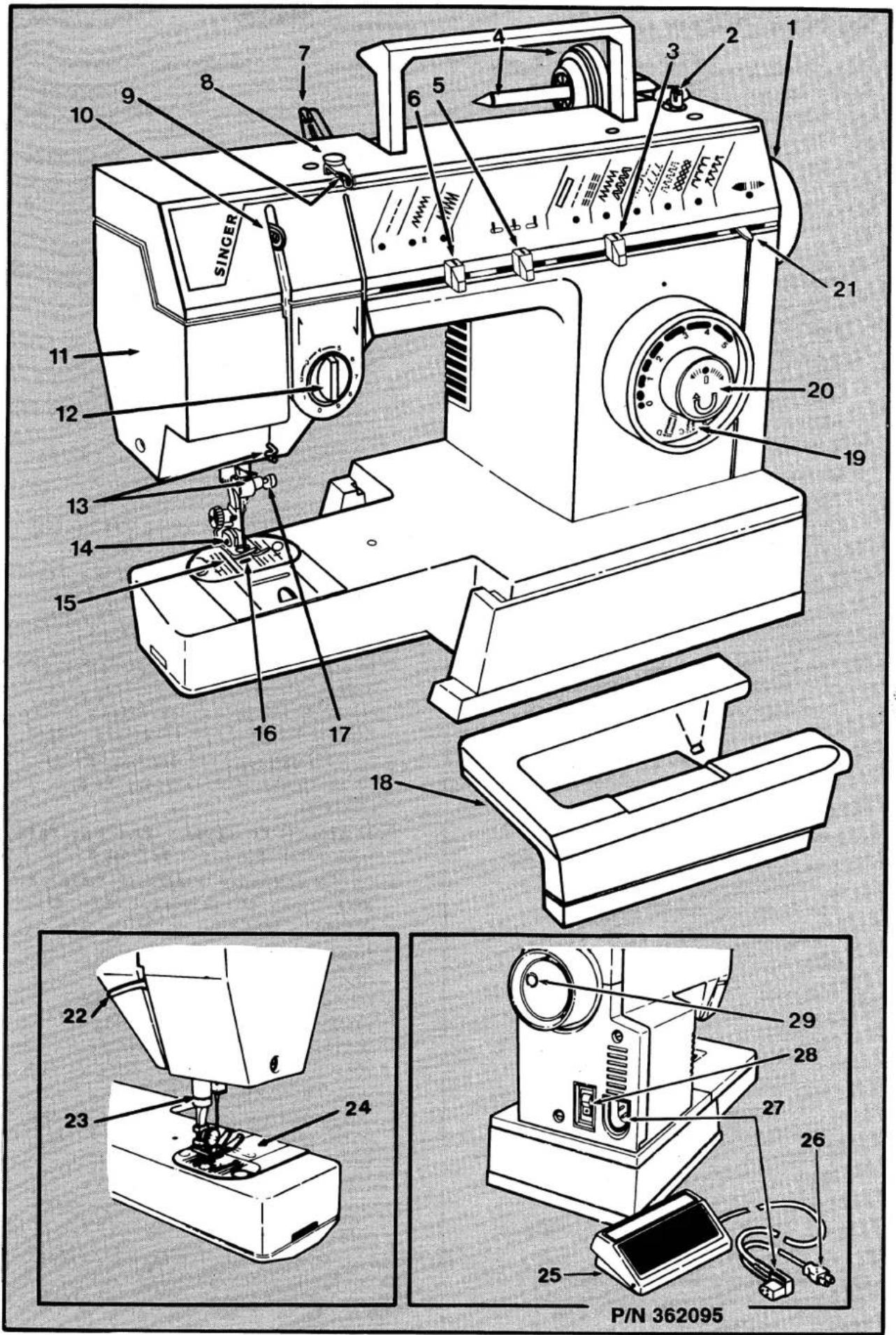 SINGER 5705 - Principal parts - 1