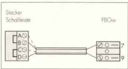 Stecker Schaltleiste FBGw A⊗ B⊗ C⊗ D⊗ 7 9