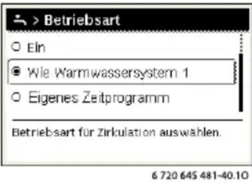 Junkers CW 400 - Einstellungen für die Warmwasserzirkulation - 1