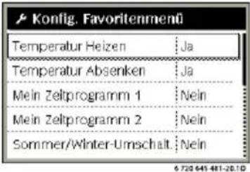 Junkers CW 800 - Favoritenfunktionen - 1