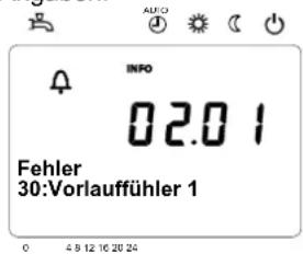 INFO 02.01 Fehler 30:Vorlauffühler 1