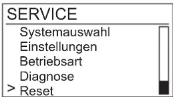 BUDERUS Logamatic SC40 - Menü: Service > Reset - 3