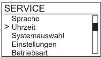 BUDERUS Logamatic SC40 - Menü: Service > Uhrzeit - 1