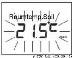BUDERUS Logamatic RC200 - Manuellen Betrieb aktivieren und gewünschte Raumtemperatur einstellen - 1