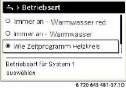 BUDERUS Logamatic RC300 EMS plus - Zeitprogramm Warmwasser an das Zeitprogramm für Heizung koppeln - 2