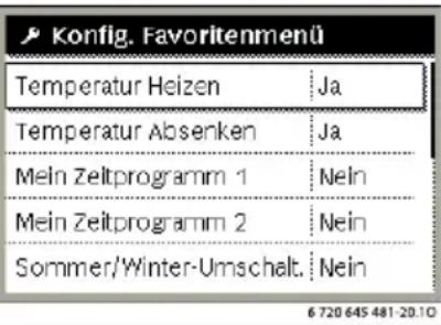 BUDERUS Logamatic RC300 EMS plus - Favoritenfunktionen - 1