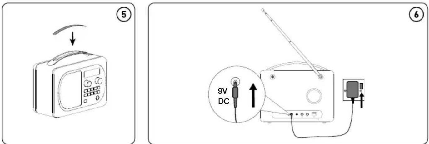 Diagram showing two electrical device setups: one with signal input and control, the other with 9V DC power supply connected to a speaker.