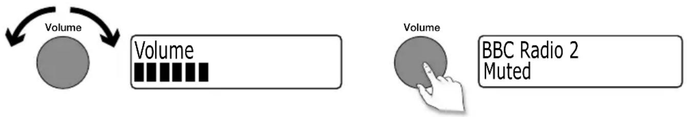PURE Evoke D4 Mio Bluetooth - Adjusting and muting the volume - 1