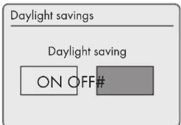 Daylight savings Daylight saving ON OFF#